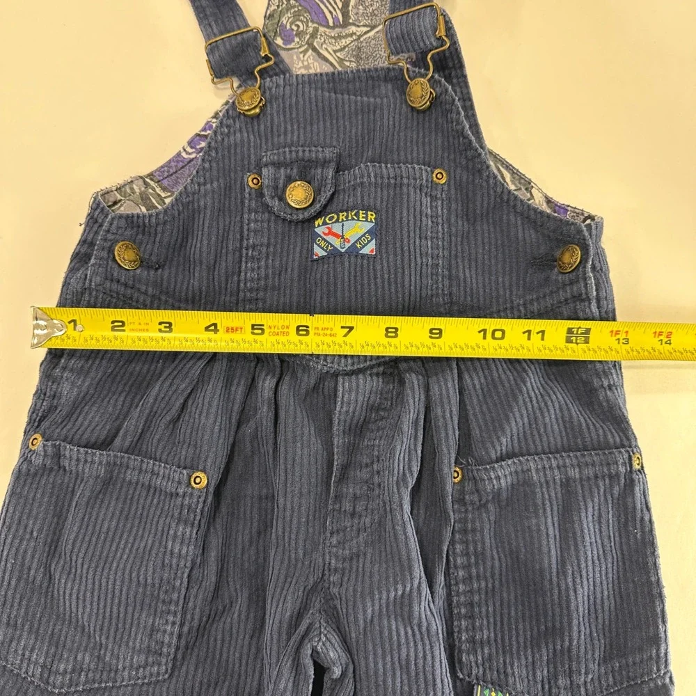 Vintage Formicula Corduroy Worker Overalls Kids 3T Navy‎ Blue Adjustable | Retro